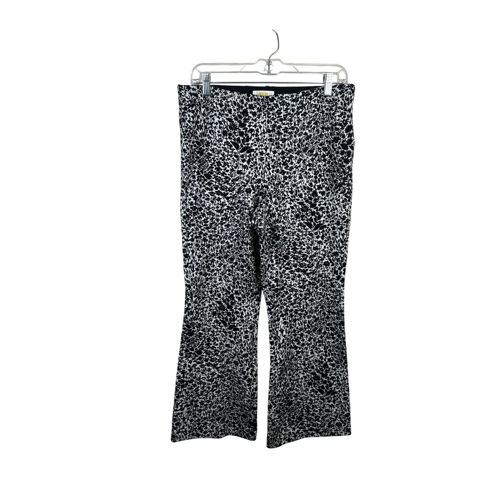 Maeve The Margot Pants Women Medium Black White Excellent Floral Kick Flare 3271